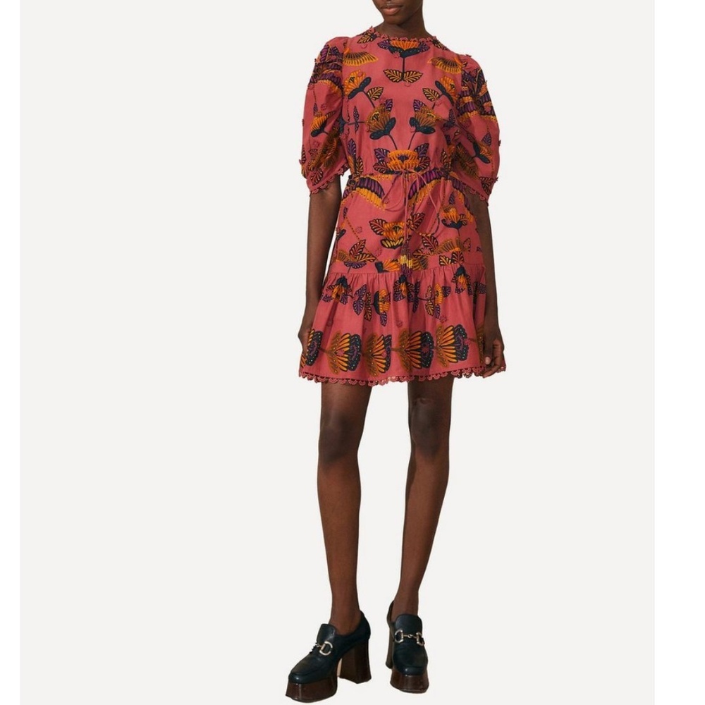 NWT | FARM RIO Blush Living Bloom Short-Sleeve Mini-Dress | Size L